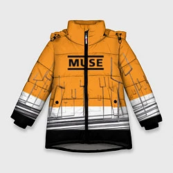 Куртка зимняя для девочки Muse: Orange Mood, цвет: 3D-светло-серый