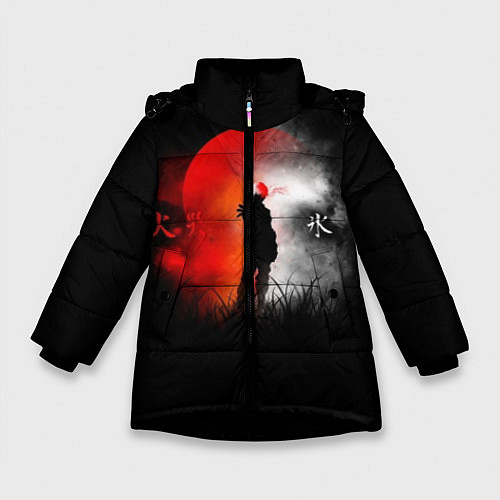 Зимняя куртка для девочки Лед и огонь Ice and Fire / 3D-Черный – фото 1