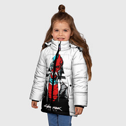 Куртка зимняя для девочки Cyberpubk 2077, цвет: 3D-светло-серый — фото 2