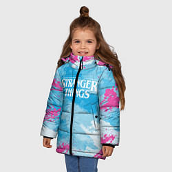 Куртка зимняя для девочки STRANGER THINGS, цвет: 3D-черный — фото 2