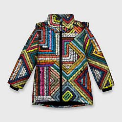 Зимняя куртка для девочки Этнический орнамент вышивка