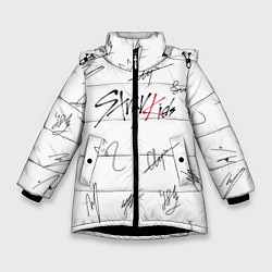 Куртка зимняя для девочки STRAY KIDS АВТОГРАФЫ, цвет: 3D-черный