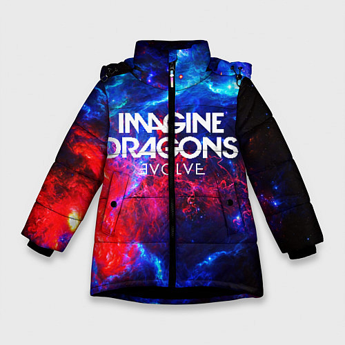 Зимняя куртка для девочки IMAGINE DRAGONS / 3D-Черный – фото 1