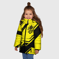 Куртка зимняя для девочки Cyberpunk 2077: Yellow Samurai, цвет: 3D-красный — фото 2