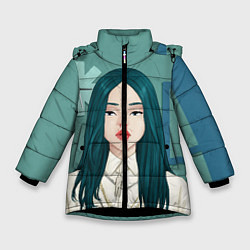 Зимняя куртка для девочки Billie Eilish: Turquoise Hair