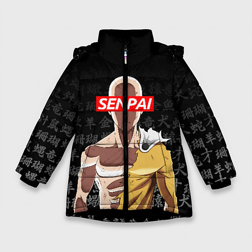 Зимняя куртка для девочки SENPAI ONE PUNCH MAN / 3D-Черный – фото 1
