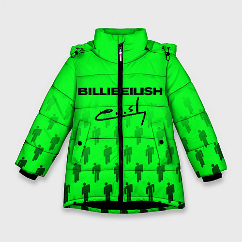 Зимняя куртка для девочки Billie Eilish: Green Autograph / 3D-Черный – фото 1