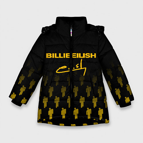 Зимняя куртка для девочки Billie Eilish: Yellow & Black Autograph / 3D-Черный – фото 1