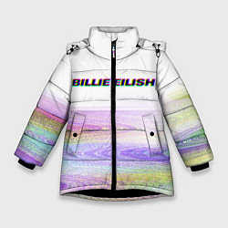 Куртка зимняя для девочки BILLIE EILISH: White Glitch, цвет: 3D-черный