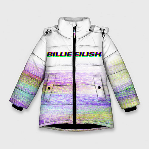 Зимняя куртка для девочки BILLIE EILISH: White Glitch / 3D-Черный – фото 1