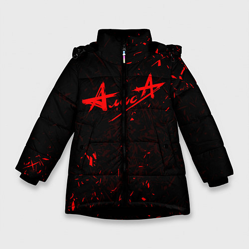 Зимняя куртка для девочки АлисА / 3D-Черный – фото 1