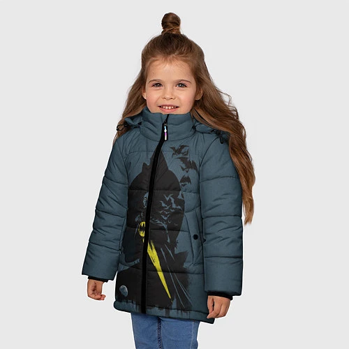 Зимняя куртка для девочки Batman / 3D-Светло-серый – фото 3