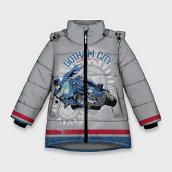 Куртка зимняя для девочки Gotham City Motorcycle Club, цвет: 3D-светло-серый