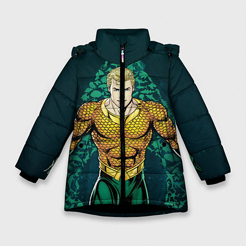 Зимняя куртка для девочки Aquaman / 3D-Черный – фото 1