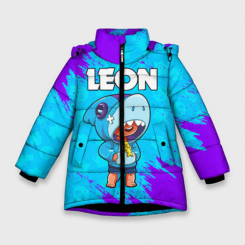 Зимняя куртка для девочки BRAWL STARS LEON SHARK / 3D-Черный – фото 1