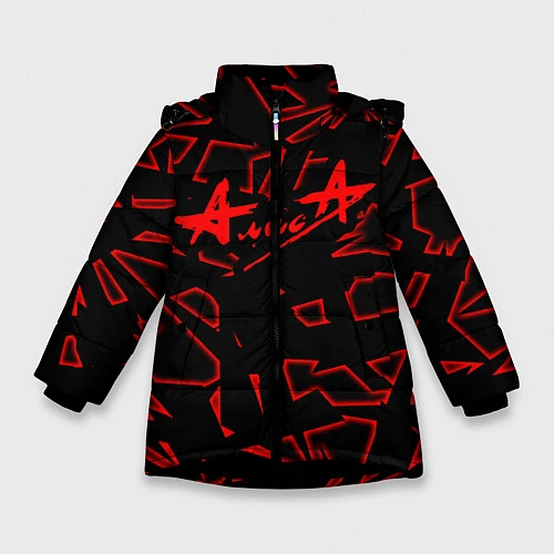 Зимняя куртка для девочки Алиса / 3D-Черный – фото 1