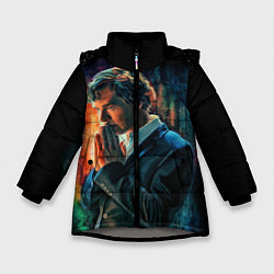 Куртка зимняя для девочки Sherlock, цвет: 3D-светло-серый