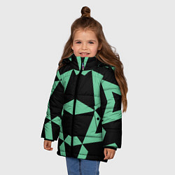 Куртка зимняя для девочки Abstract zigzag pattern, цвет: 3D-черный — фото 2