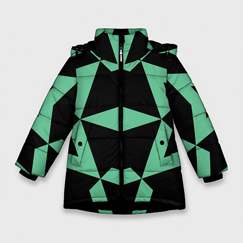 Зимняя куртка для девочки Abstract zigzag pattern / 3D-Черный – фото 1