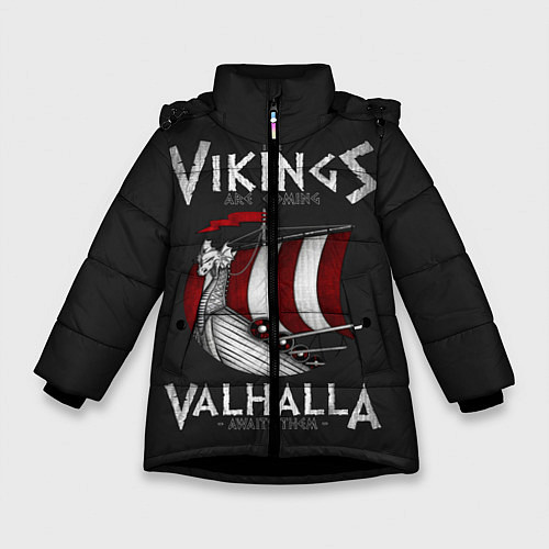 Зимняя куртка для девочки Vikings Valhalla / 3D-Черный – фото 1