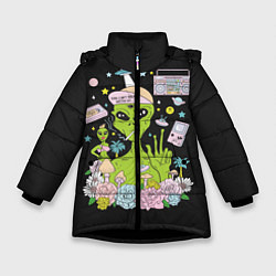 Куртка зимняя для девочки I want to believe, цвет: 3D-черный