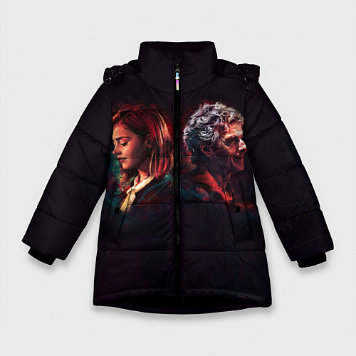 Зимняя куртка для девочки Доктор Кто - ART / 3D-Черный – фото 1