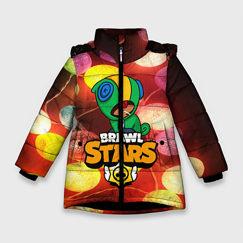 Зимняя куртка для девочки BRAWL STARS НОВОГОДНИЙ / 3D-Черный – фото 1