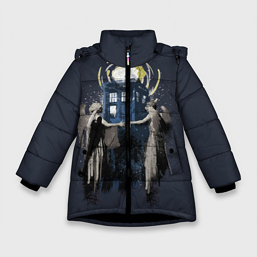 Зимняя куртка для девочки Doctor Who / 3D-Черный – фото 1
