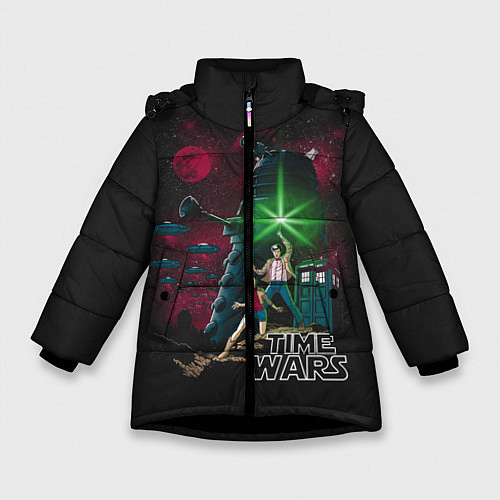Зимняя куртка для девочки Time Wars / 3D-Черный – фото 1