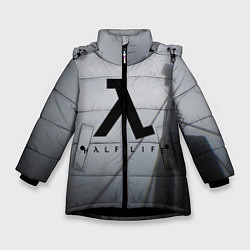 Куртка зимняя для девочки Half Life, цвет: 3D-черный