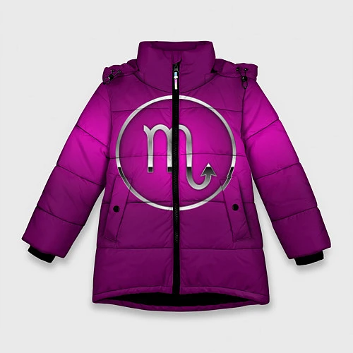 Зимняя куртка для девочки Scorpio Скорпион / 3D-Черный – фото 1