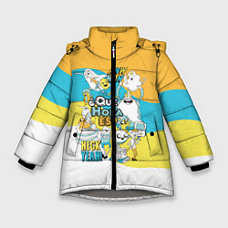 Куртка зимняя для девочки Adventure Time, цвет: 3D-светло-серый