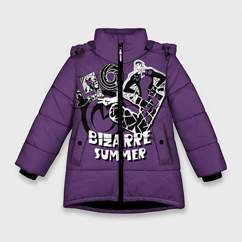 Зимняя куртка для девочки ДжоДжо Bizarre summer / 3D-Черный – фото 1