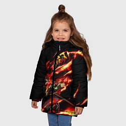 Куртка зимняя для девочки Demon Slayer, цвет: 3D-красный — фото 2