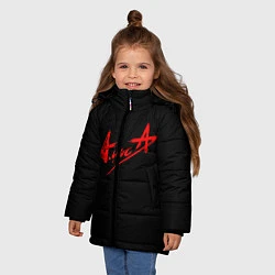 Куртка зимняя для девочки АлисА, цвет: 3D-черный — фото 2
