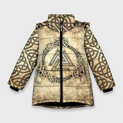 Зимняя куртка для девочки Валькнут символ павших в битве