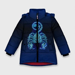 Куртка зимняя для девочки Знаки Зодиака Скорпион, цвет: 3D-красный