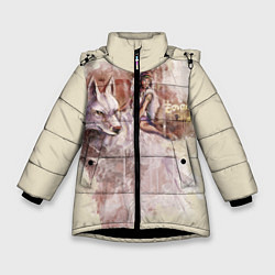Куртка зимняя для девочки Princess Mononoke, цвет: 3D-черный