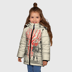 Куртка зимняя для девочки Принцесса Мононоке, цвет: 3D-черный — фото 2