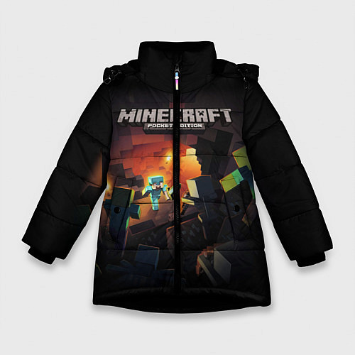 Зимняя куртка для девочки MINECRAFT / 3D-Черный – фото 1