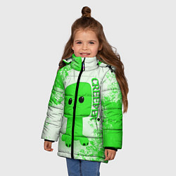 Куртка зимняя для девочки MINECRAFT CREEPER, цвет: 3D-светло-серый — фото 2