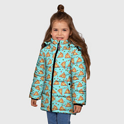 Куртка зимняя для девочки Пицца, цвет: 3D-черный — фото 2