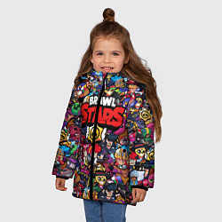 Куртка зимняя для девочки ПЕРСОНАЖИ BRAWL STARS, цвет: 3D-светло-серый — фото 2