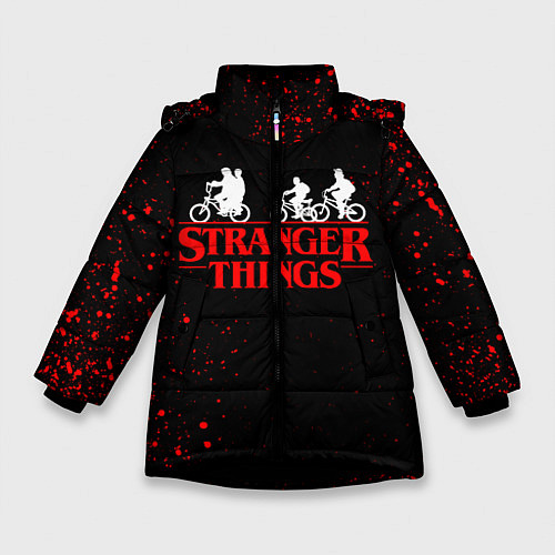Зимняя куртка для девочки STRANGER THINGS / 3D-Черный – фото 1