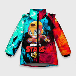 Куртка зимняя для девочки BRAWL STARS MAX, цвет: 3D-светло-серый