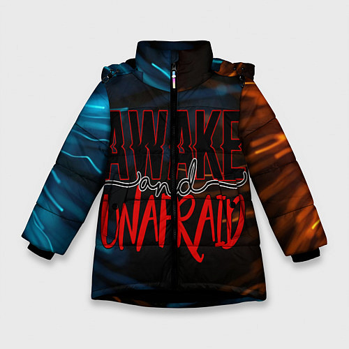 Зимняя куртка для девочки Awake unafraid / 3D-Черный – фото 1