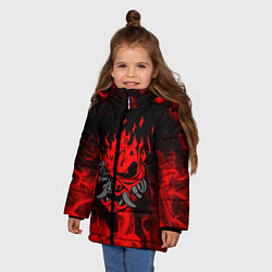 Куртка зимняя для девочки CYBERPUNK 2077 KEANU REEVES, цвет: 3D-черный — фото 2