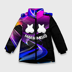 Куртка зимняя для девочки МАРШМЕЛЛОУ, цвет: 3D-черный