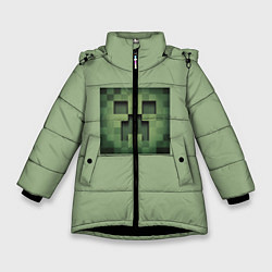 Куртка зимняя для девочки Майнкрафт, цвет: 3D-черный