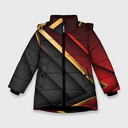 Куртка зимняя для девочки Минимализм, цвет: 3D-черный